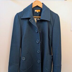 Anthropologie Tulle Teal Blue Wool/Viscose Coat